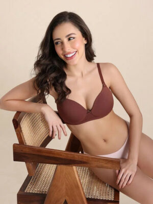 Medium Coverage Lightly Padded Bra - Brown