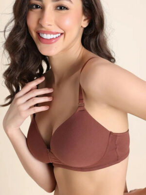 Medium Coverage Lightly Padded Bra - Brown