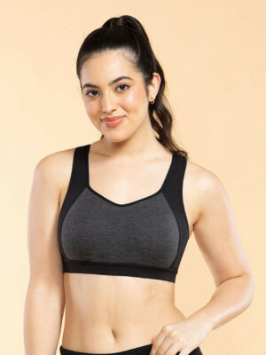Medium Impact Cotton Padded Wire-Free Full Coverage Sports Bra