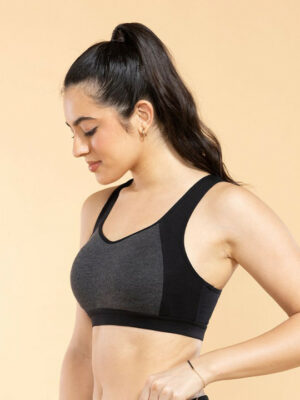 Medium Impact Cotton Padded Wire-Free Full Coverage Sports Bra