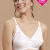 Non-Padded Non-Wired Full Coverage Bra In White