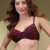 Non-wired Full Coverage Animal Print T-shirt Bra in Hot Pink