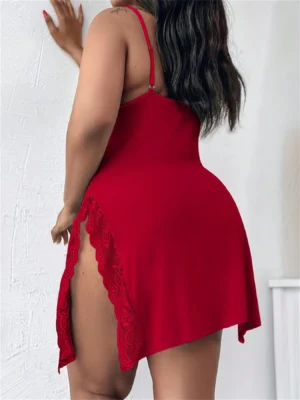 Plus Size Women's Lace Trimmed Nightgown