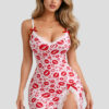 Printed Baby Doll Heart Mesh Nightdress