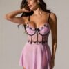 Romantic Embroidered Patchwork Lace Trim Nighty
