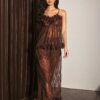 Women's Heavy Embellished 3D Floral Lace Nightsuits