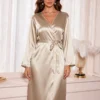 Women's Light Khaki Elegant Nightdress
