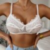 1pc Elegant Solid Color Lace Nursing Lingerie Bra