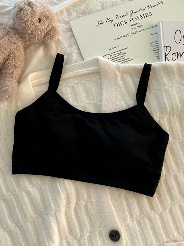Black Cotton Girls Training Bra