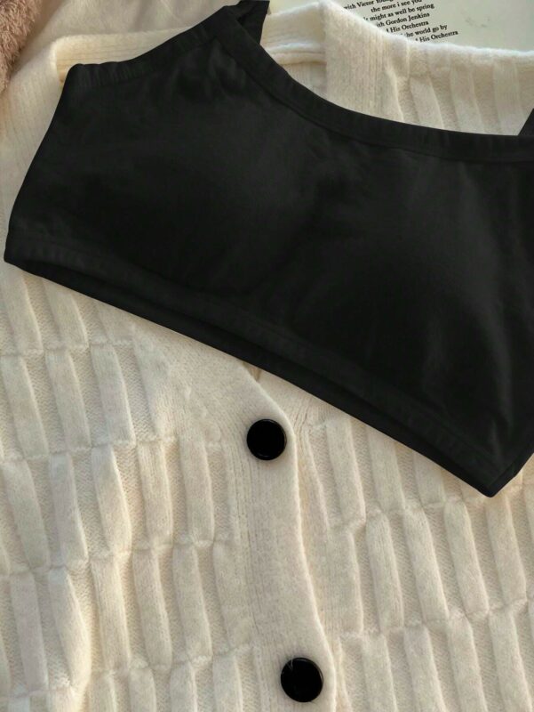 Black Cotton Girls Training Bra