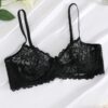 Black Sheer Lace Half Cup Net Bra