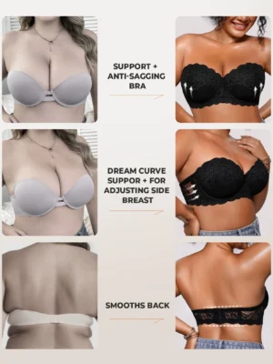 Black Underwire Sexy Lace Half Cup Bra
