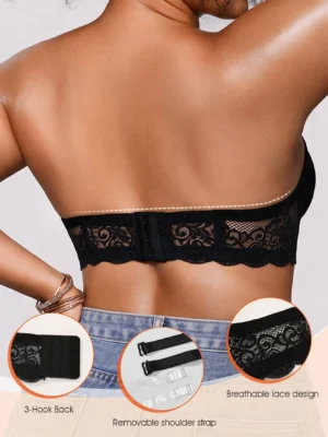 Black Underwire Sexy Lace Half Cup Bra