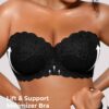 Black Underwire Sexy Lace Half Cup Bra