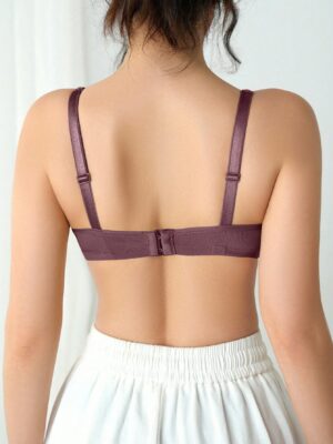 DesireSculpt 1pc Women's Lingerie Bra With Bow Decor And Inner Wire