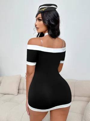 Fantasy Costume Flight Attendant Uniform Sexy Lingerie Set