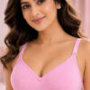 Full Coverage Lightly Padded Cotton Bra - Pink