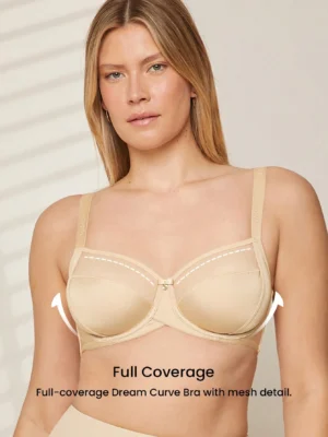 Full Coverage Side Support Mesh Sheer Minimizer Bra