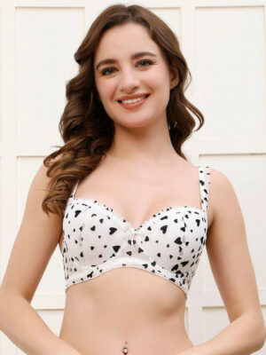 Full Coverage Underwired Padded Abstract Bra