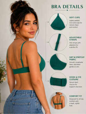 Half Coverage Lightly Padded Seamless Cotton Bra