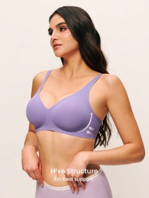 Halloween Purple Wireless Seamless Plunge Lounge Bra