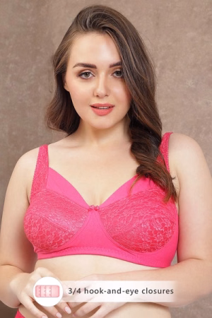 Lace Non-Padded Non-Wired Full Coverage Plus Size Foam Bra