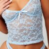 MISSGUIDED Lace Camisole And Thong Lingerie Set With Floral Detailing