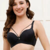 Medium Coverage Underwired Lightly Padded Sexy Bra - Black