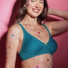 Non-Wired Non-Padded Everyday Bra in Turquoise Green - Cotton