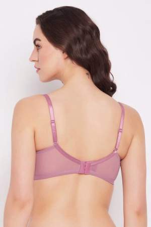 Push-Up Padded Underwired Demi Cup T-shirt Bra in Mauve