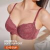 Woman Burgundy Full Coverage Lingerie Bra