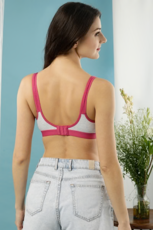 Non-Padded Non-Wired Full Coverage T-Shirt Bra In Light Grey - Cotton Rich
