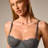 AiiRZ Lace Balconette Bra With Underwire Floral Lace