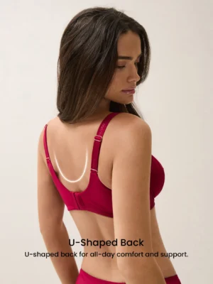 Full Coverage Side Support Christmas Red Mesh Sheer Sexy Bra