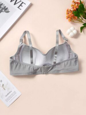 Girls Solid Color Ribbed Adjustable Strap Bra