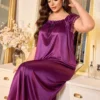 MuseNap CURVE Plus Contrast Lace Tie Front Sleep Nightdress