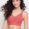 Non-Wired Full Coverage Plus Size Minimizer Bra in Peach