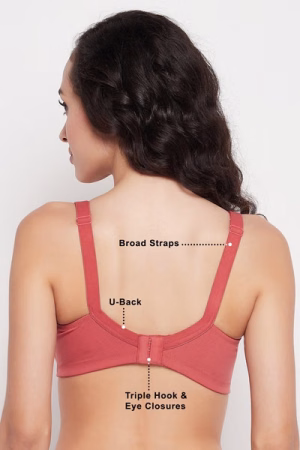 Non-Wired Full Coverage Plus Size Minimizer Bra in Peach
