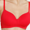 Red Solid Non-Wired Lightly Padded T-shirt Bra