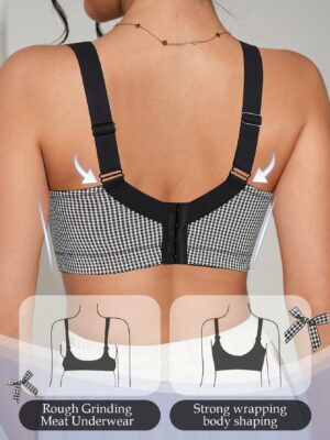 Women's Black Wire Rim Casual Comfortable Gather Push-Up Bra