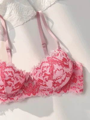 Women's Contrast Color Floral Lace Sexy Bra